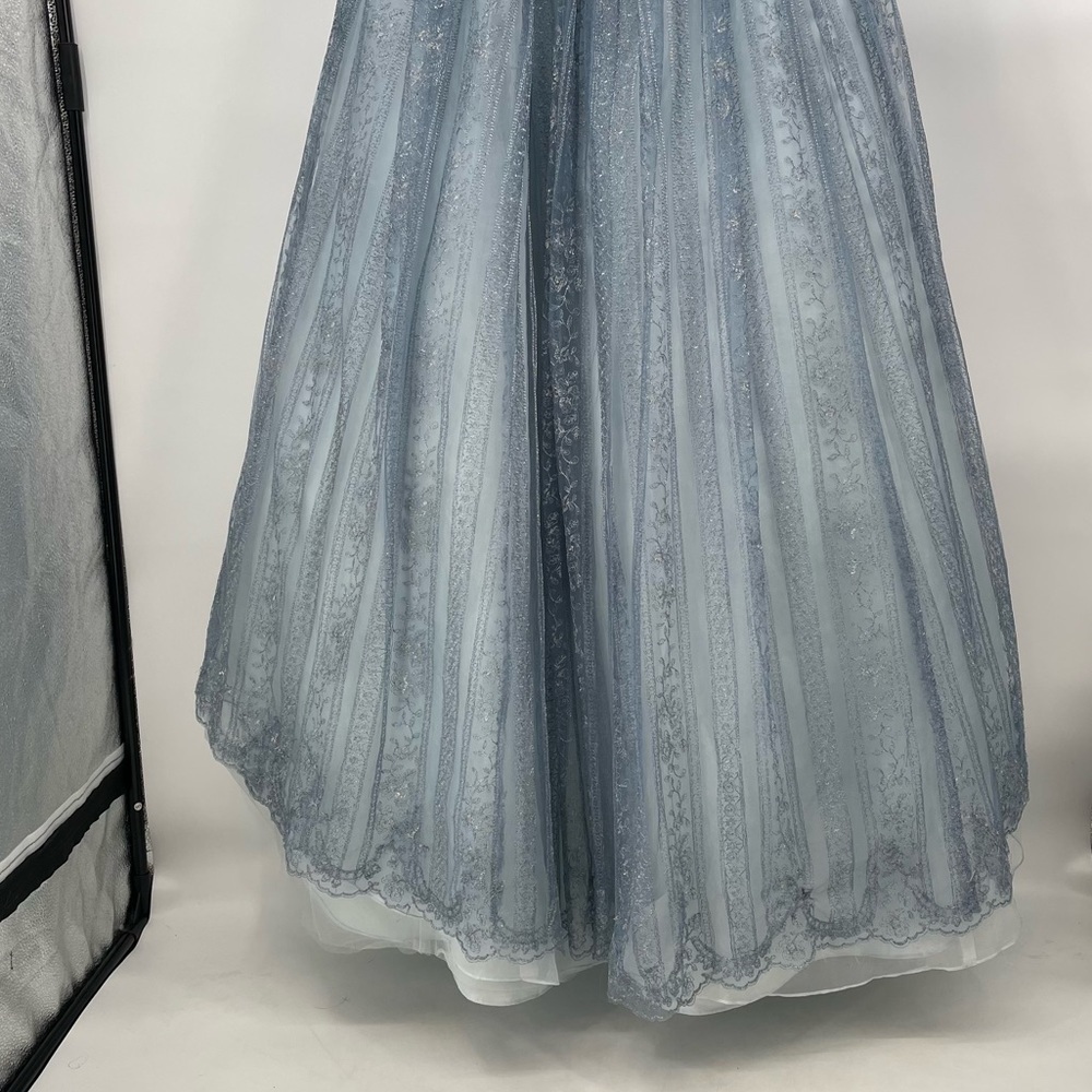 Up Cycled Dyed Lace Strapless Gown - Picture 11 of 13